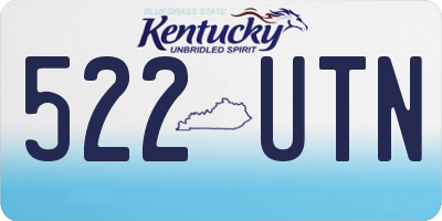 KY license plate 522UTN