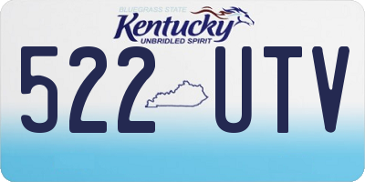 KY license plate 522UTV
