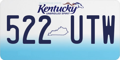 KY license plate 522UTW