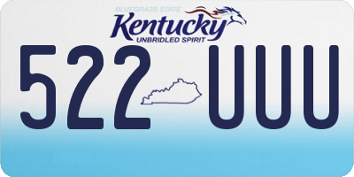 KY license plate 522UUU