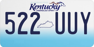 KY license plate 522UUY