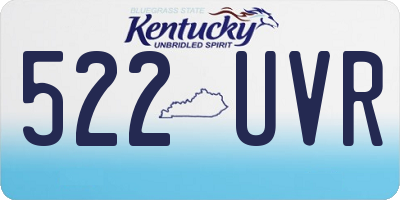 KY license plate 522UVR