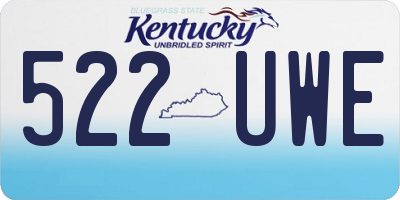 KY license plate 522UWE