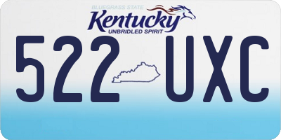 KY license plate 522UXC