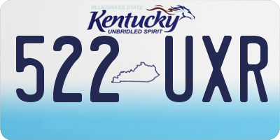 KY license plate 522UXR