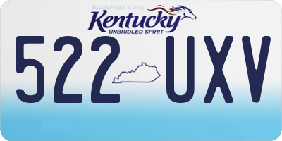 KY license plate 522UXV