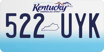KY license plate 522UYK