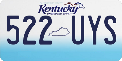 KY license plate 522UYS