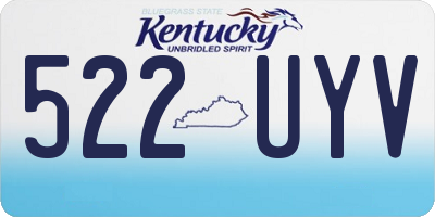 KY license plate 522UYV