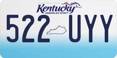 KY license plate 522UYY