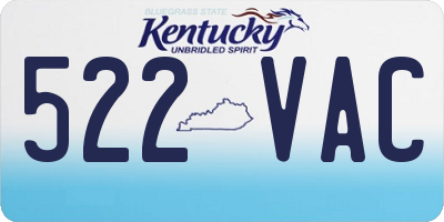 KY license plate 522VAC