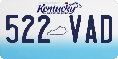 KY license plate 522VAD