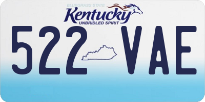 KY license plate 522VAE