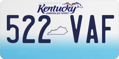 KY license plate 522VAF