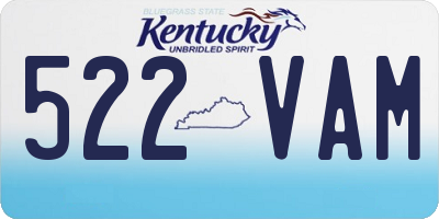KY license plate 522VAM