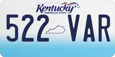 KY license plate 522VAR
