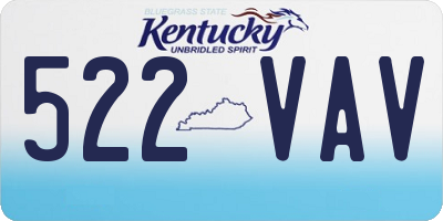 KY license plate 522VAV