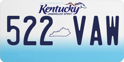 KY license plate 522VAW