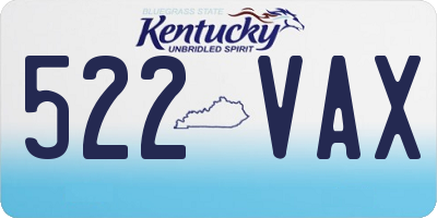 KY license plate 522VAX