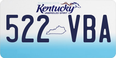 KY license plate 522VBA