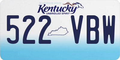 KY license plate 522VBW