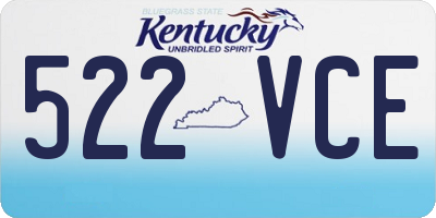 KY license plate 522VCE