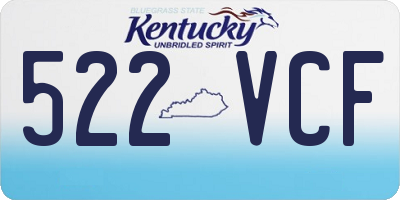 KY license plate 522VCF