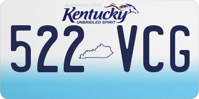 KY license plate 522VCG