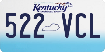 KY license plate 522VCL