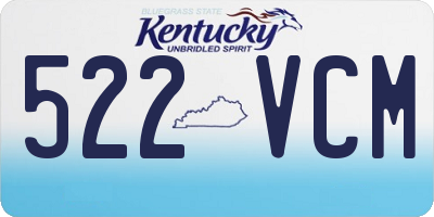 KY license plate 522VCM