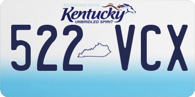 KY license plate 522VCX