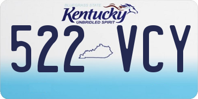 KY license plate 522VCY