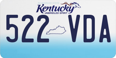 KY license plate 522VDA
