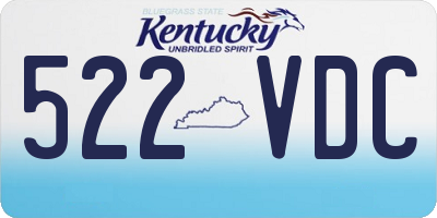KY license plate 522VDC