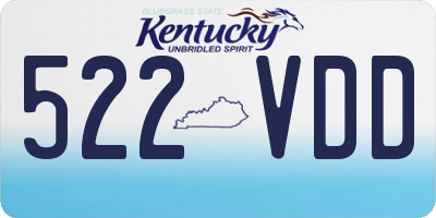 KY license plate 522VDD