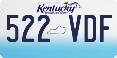 KY license plate 522VDF