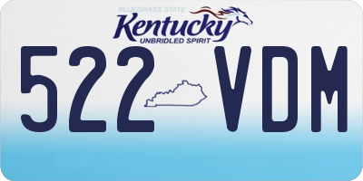 KY license plate 522VDM