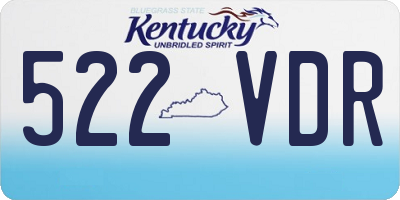 KY license plate 522VDR