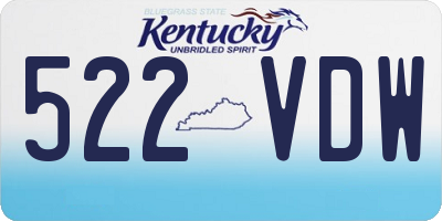 KY license plate 522VDW