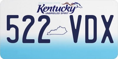 KY license plate 522VDX