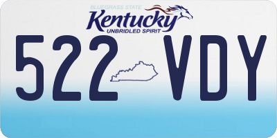 KY license plate 522VDY