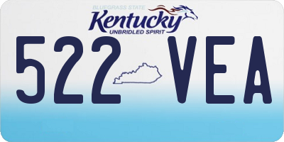 KY license plate 522VEA