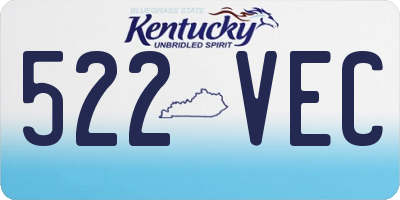 KY license plate 522VEC