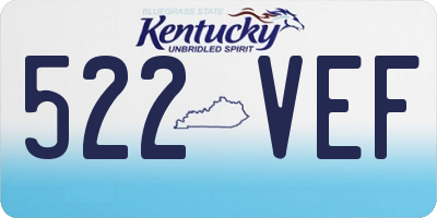 KY license plate 522VEF