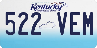 KY license plate 522VEM
