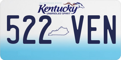 KY license plate 522VEN