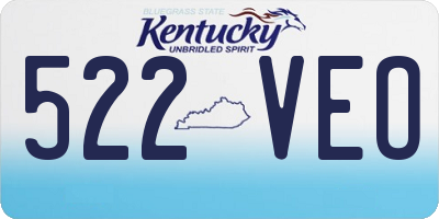 KY license plate 522VEO