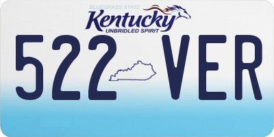 KY license plate 522VER