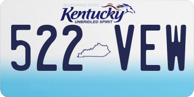 KY license plate 522VEW