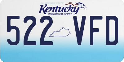 KY license plate 522VFD